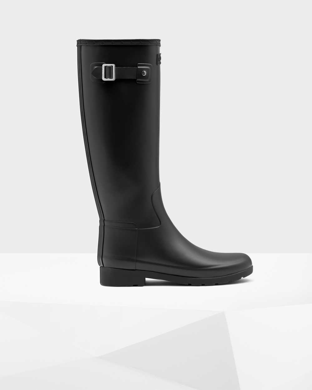 Hunter Refined Slim Fit Tall Women's Rain Boots NZ-72197R Black